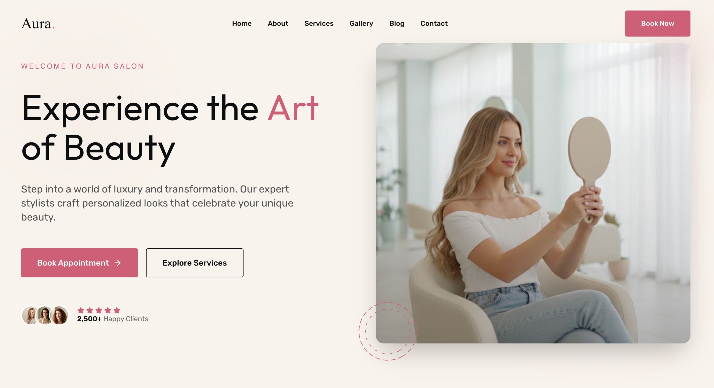 Aura Salon - Premium React Beauty Salon & Spa Website Template